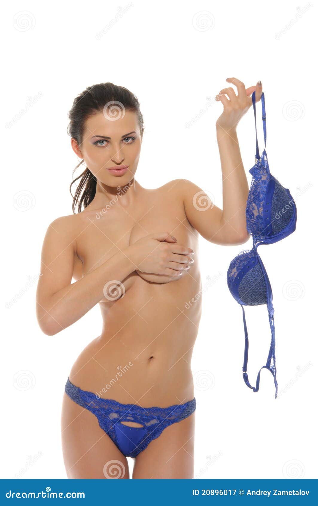 Women taking off bra