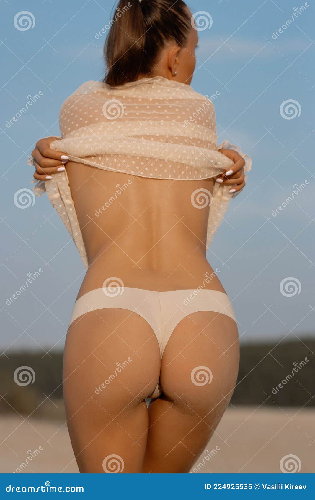 Woman Taking Off Top on Beach Stock Image - Image of relax, 