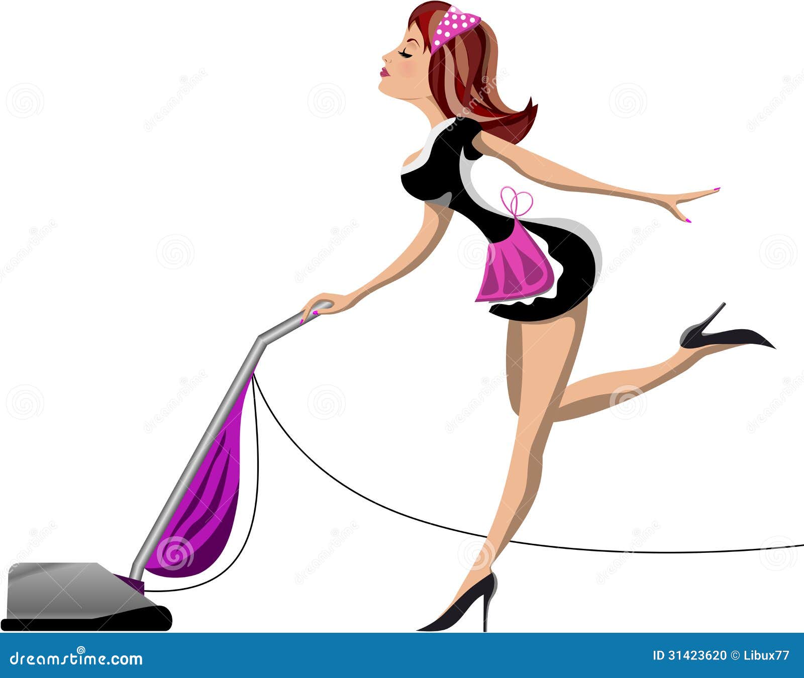 woman using vacuum cleaner