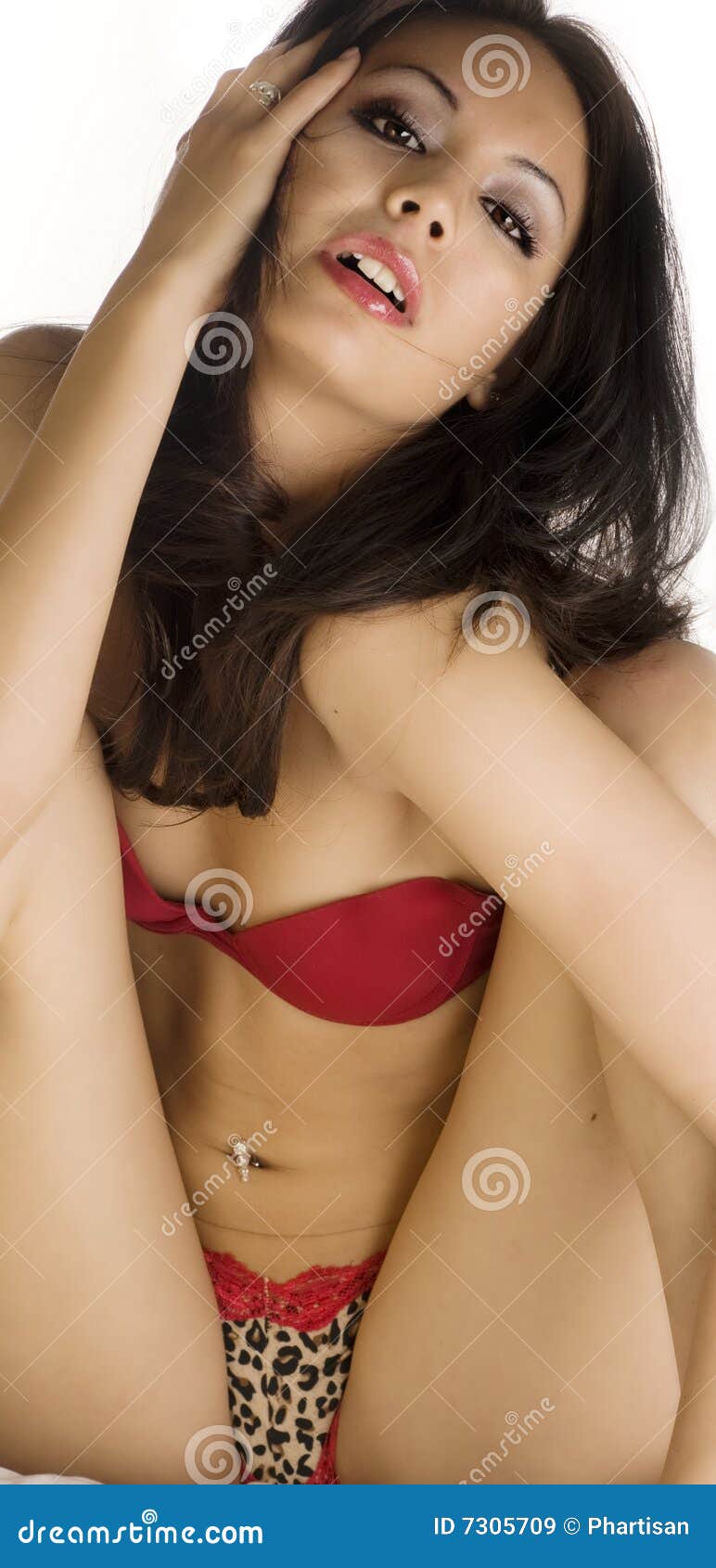 Woman Wearing Bra and Panties Stock Image - Image of lips, latino: 7305709