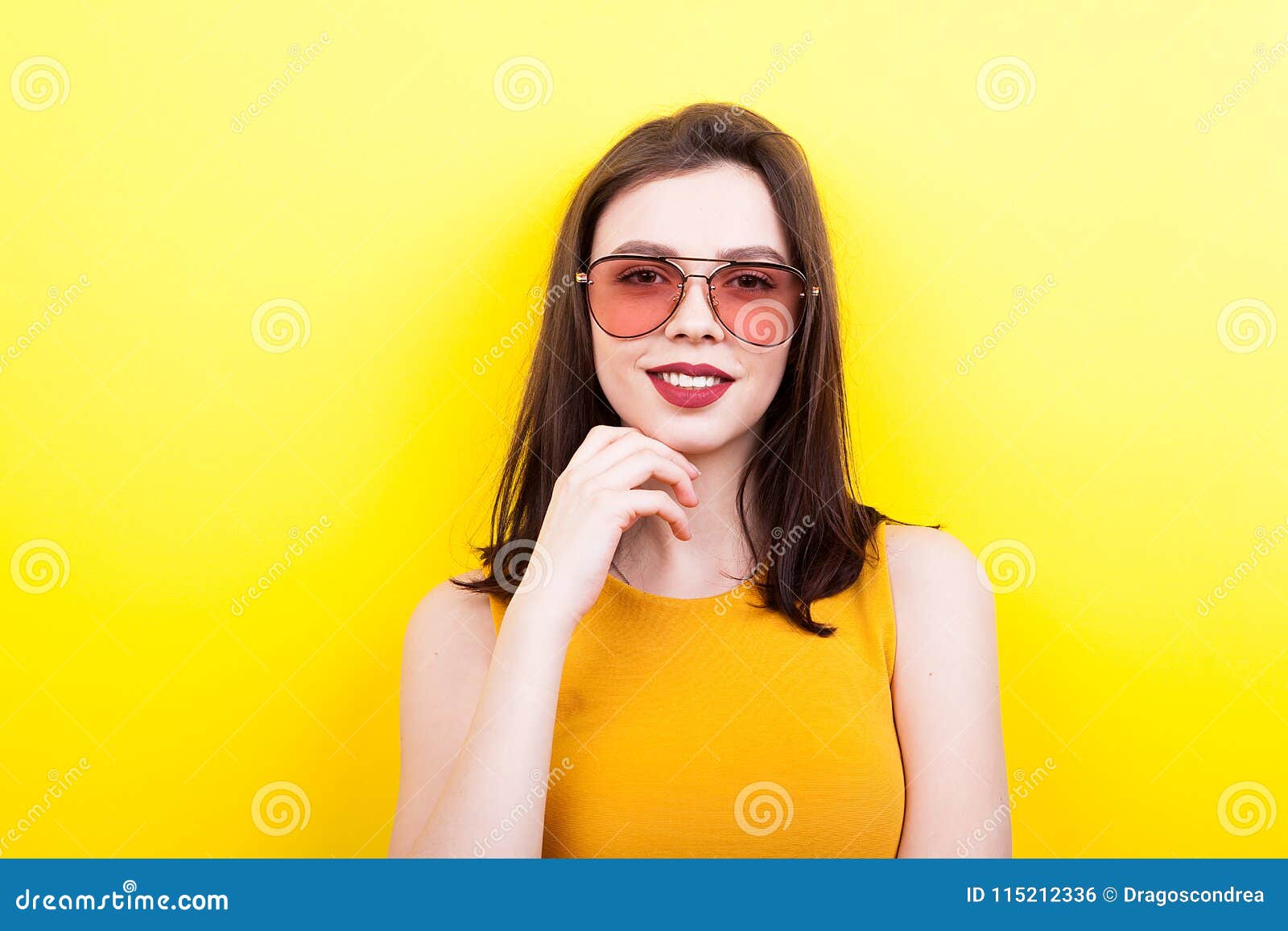 Woman Wearing Sunglasses Smiling To the Camera Stock Photo - Image of ...