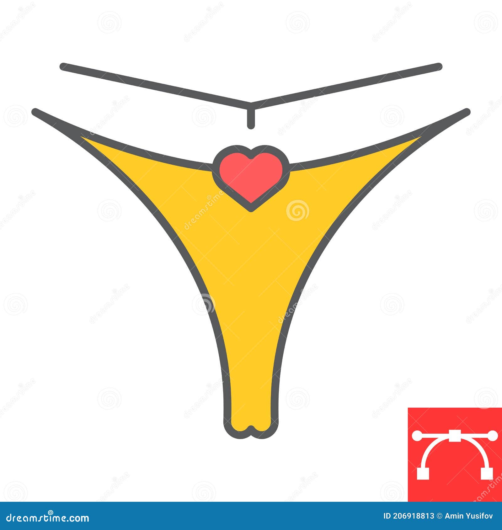 Women Underwear Color Line Icon, Valentines Day and Bikini, G String Sign  Vector Graphics, Editable Stroke Filled Stock Illustration - Illustration  of logo, silhouette: 206918813