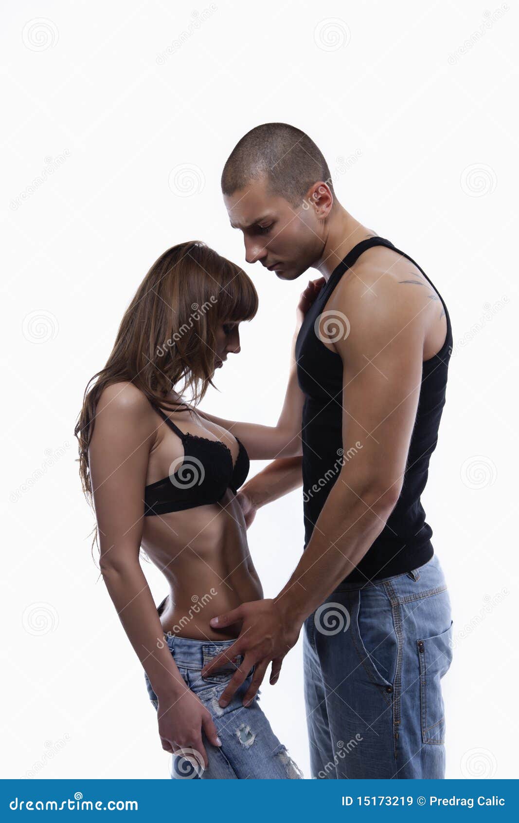 Young Couple In Jeans Royalty Free Stock I