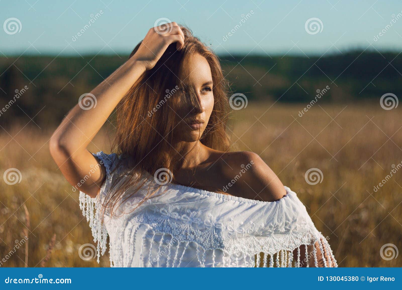 Fine Art Nude Girl In Grass Field