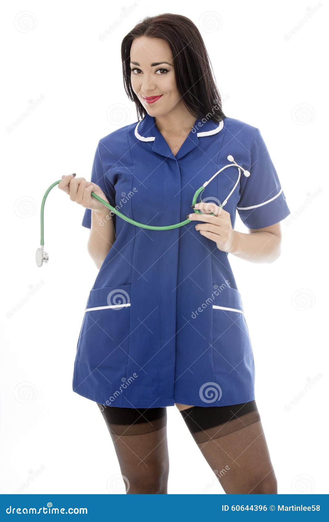 Young Pin Up Model Wearing a Nurses Uniform in Pin Up Glamo Stock Photo -  Image of hair, tunic: 60644396
