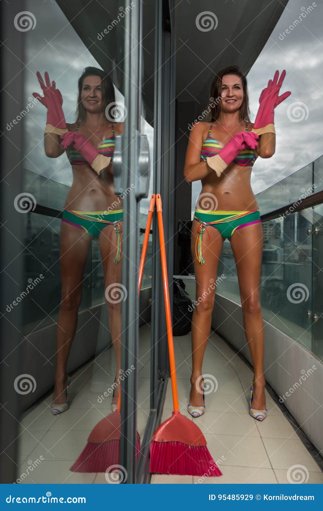 Young Woman Cleaning Stock I