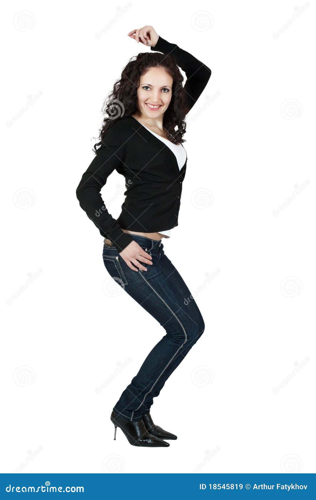 Young woman in jeans. stock image. Image of glamour, person - 18545819