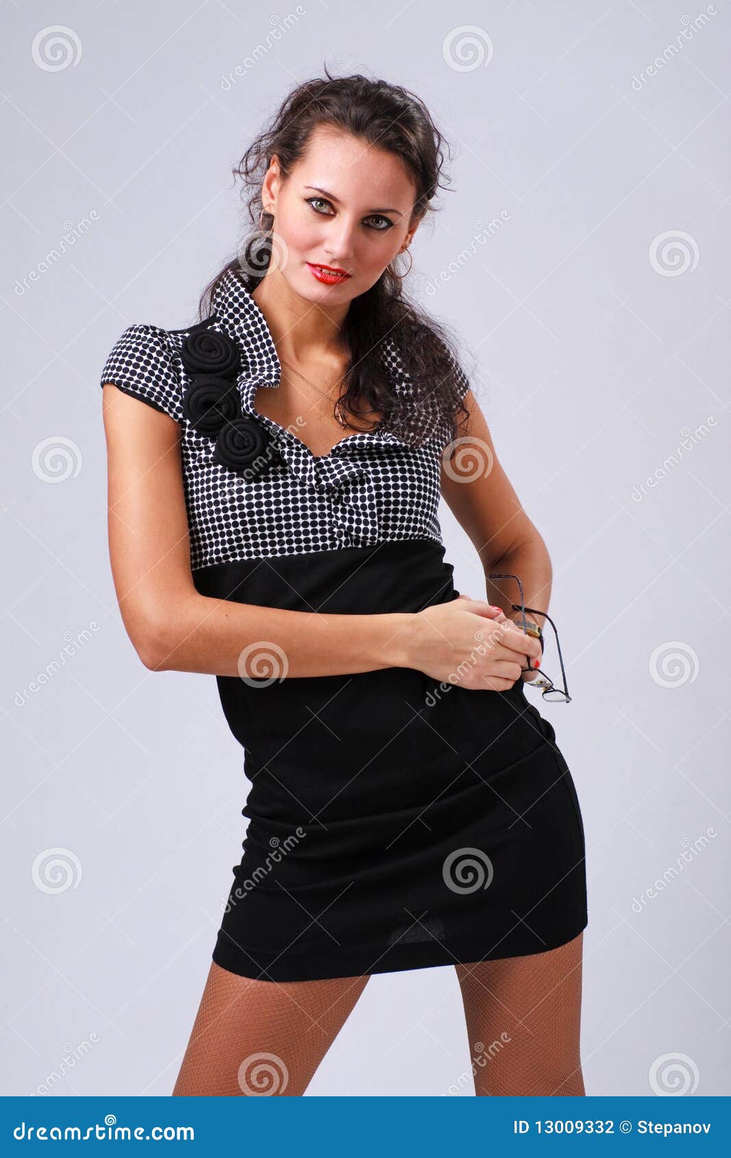 Young Woman in Little Black Dress Stock Photo - Image of stylish ...