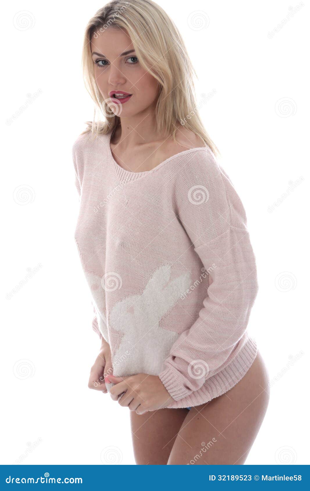 Model Released. Sexy Young Woman Wearing Panties Stock Photo