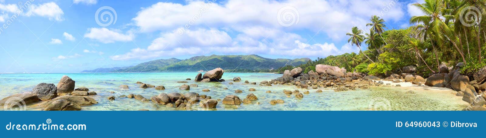 seychelles beach panorama