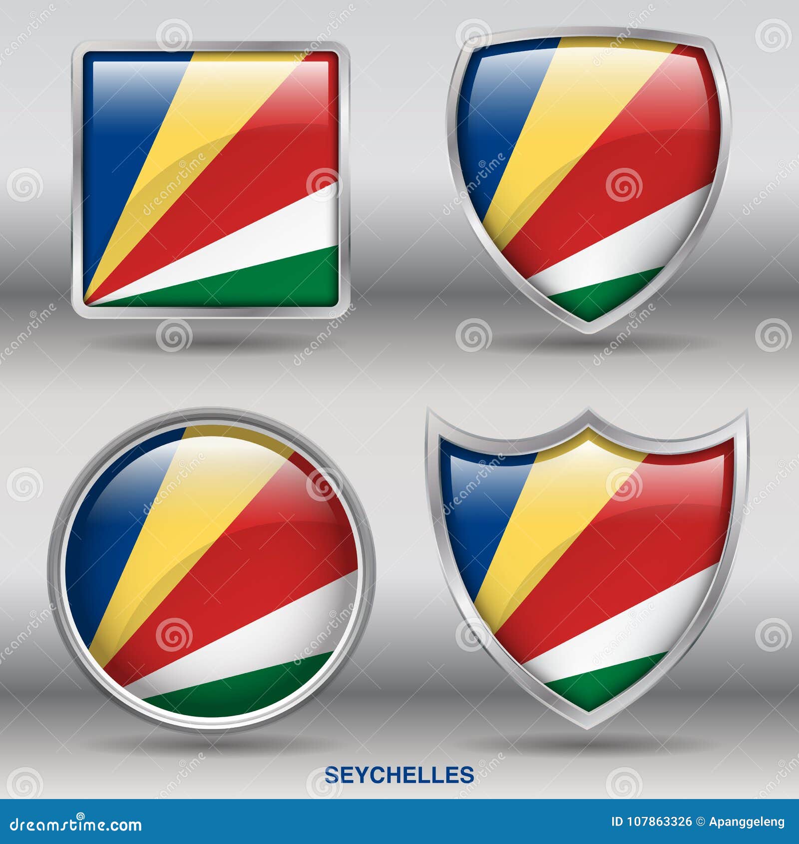 Download Seychelles Flag In 4 Shapes Collection With Clipping Path ...