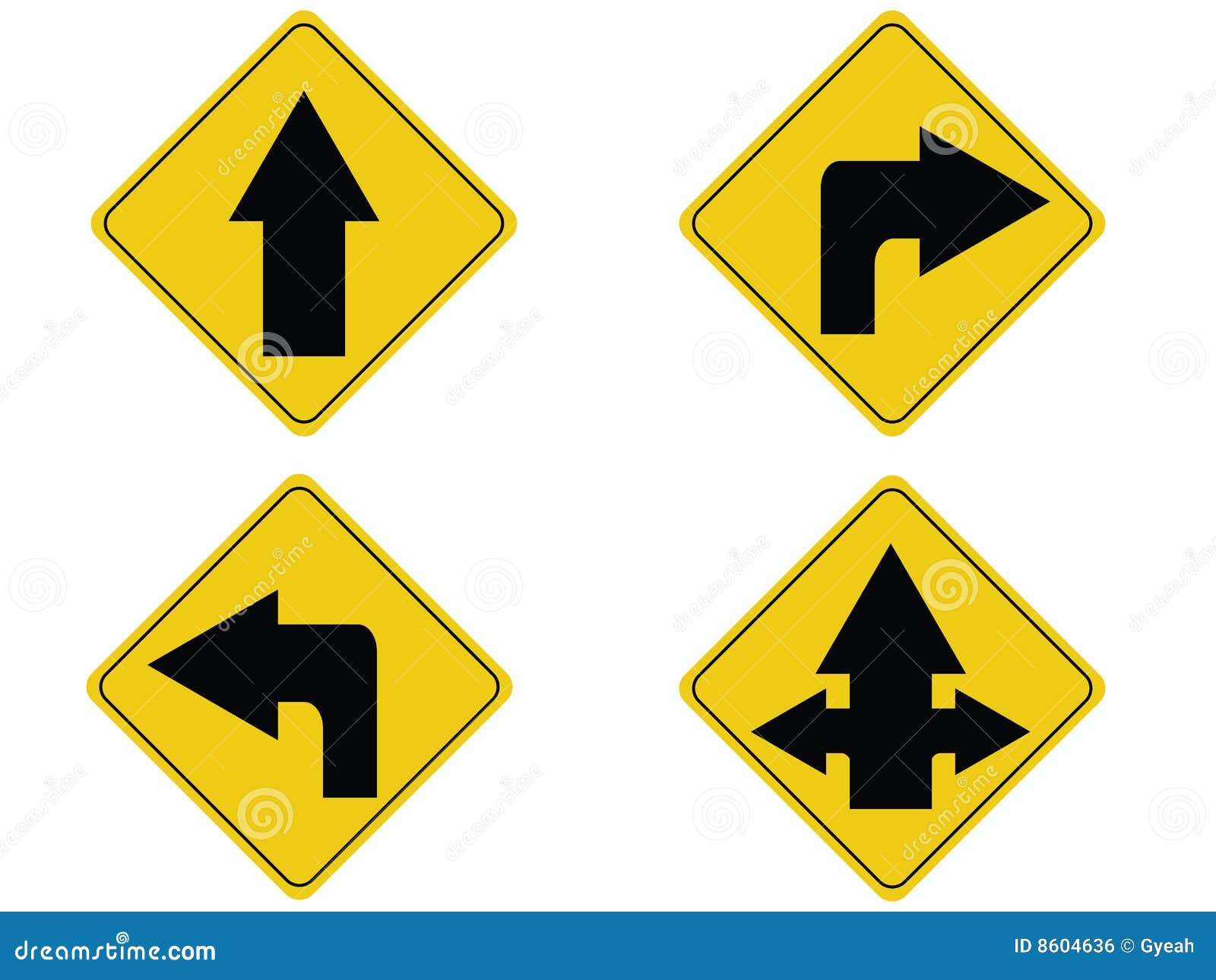 Señal De Tráfico Amarilla De La Flecha Ilustración del Vector