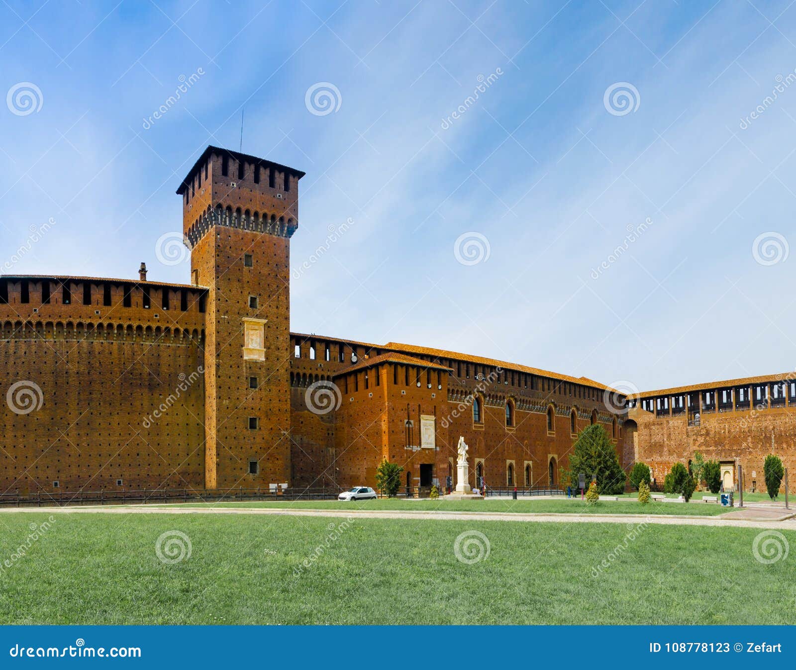 Sforza`s castle in milan stock image. Image of brick - 108778123