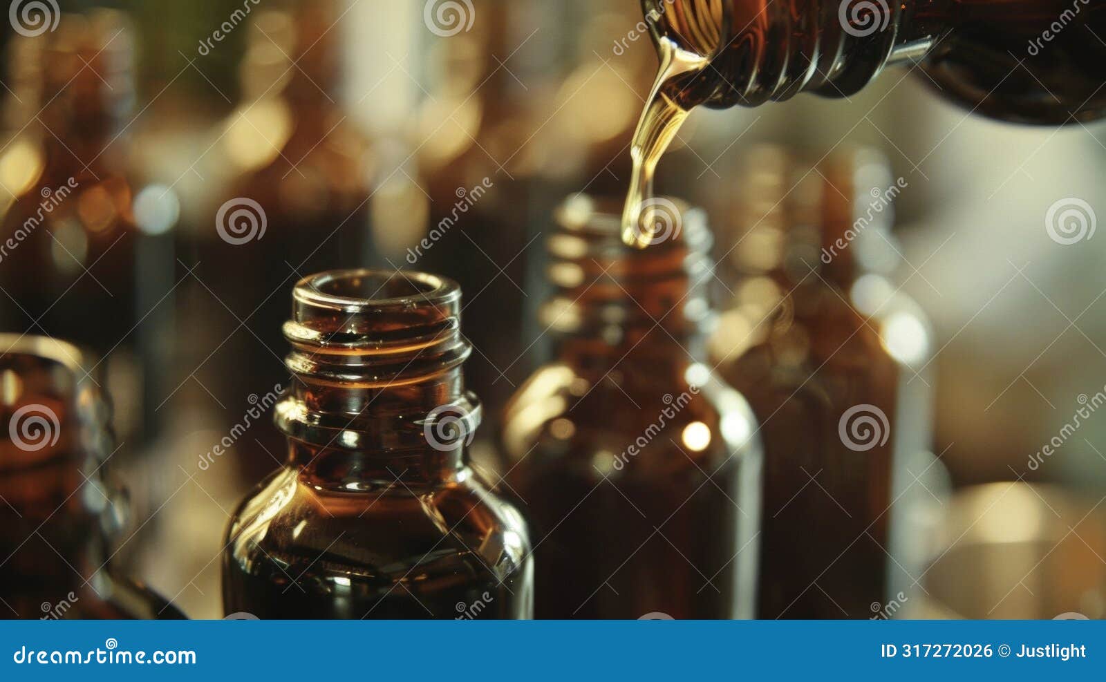 a sful of thick dark syrup being poured into a clear vial ready to be consumed as a potent herbal tonic