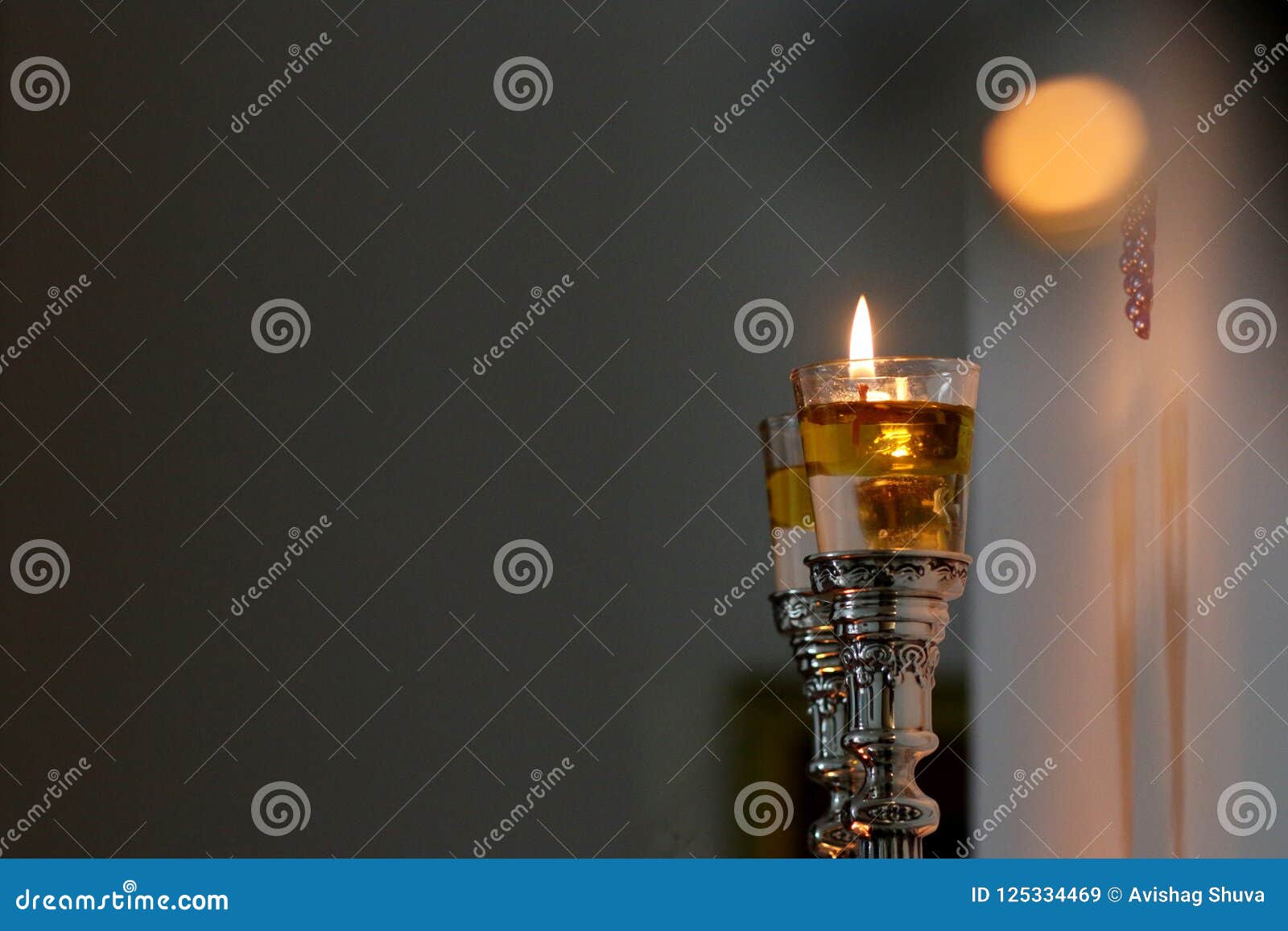 Shabbat candles, oil cups stock image. Image of judaica 125334469