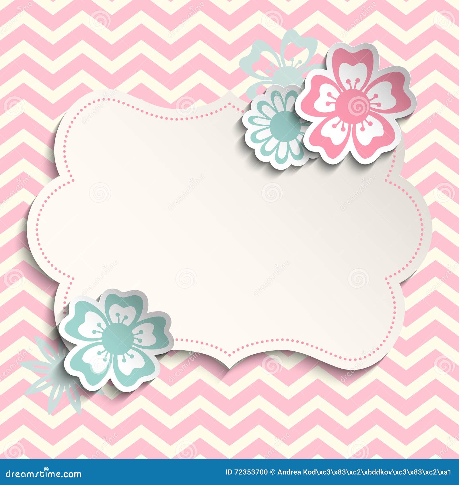 shabby chic template with flowers, 