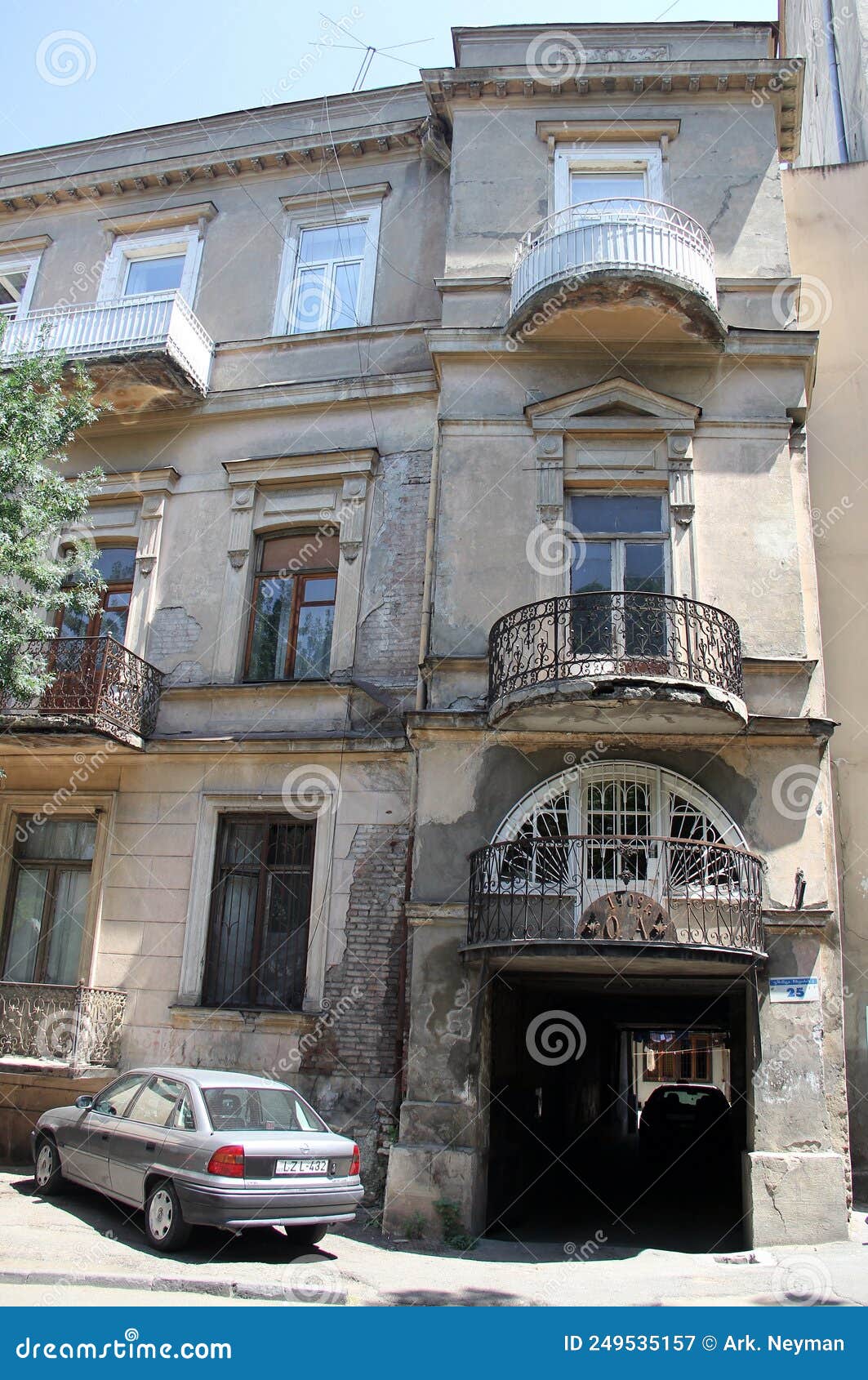 Shabby Facade of Soviet-era Residential Apartment Building, Tbilisi ...