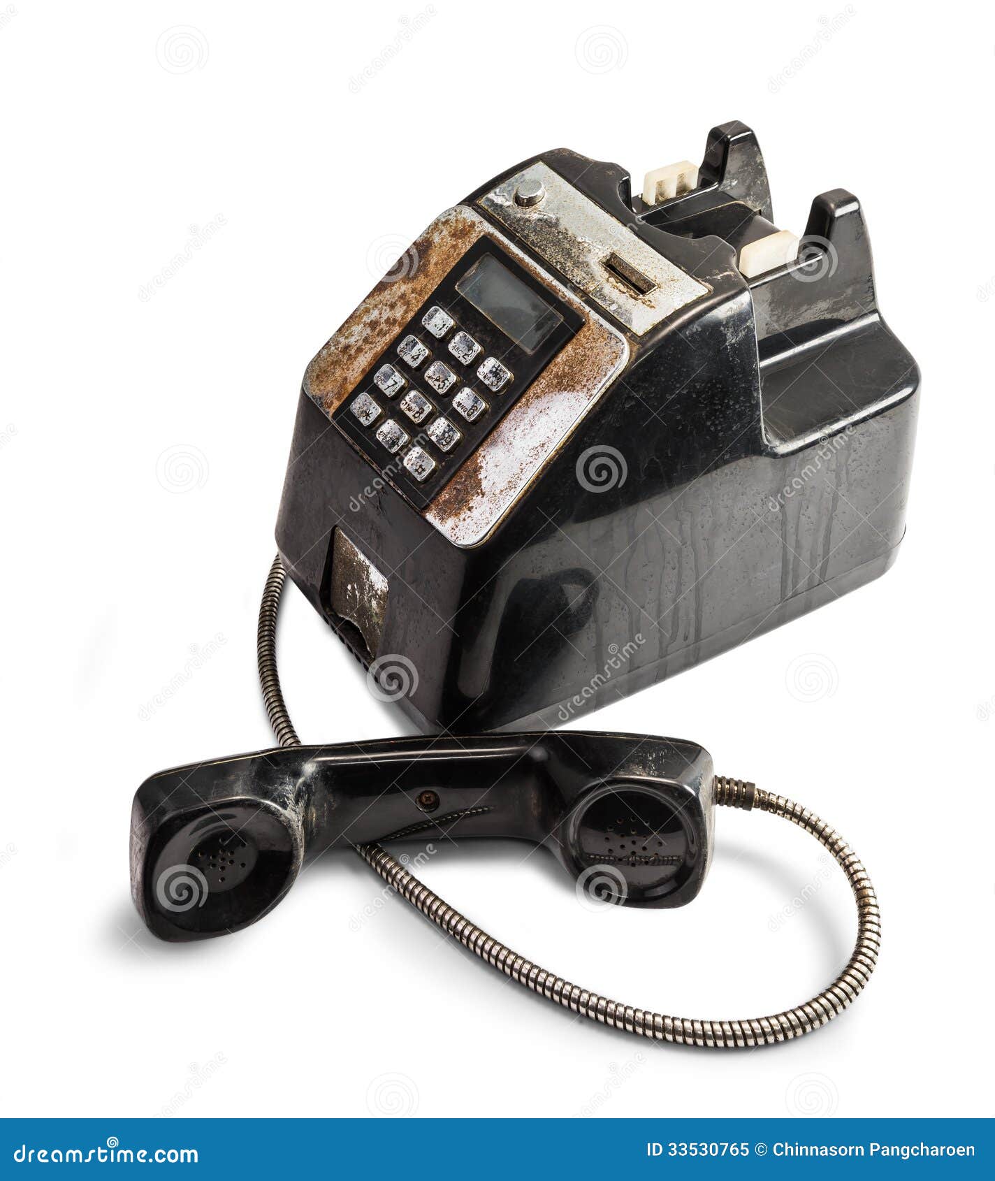 shabby outdated telephone