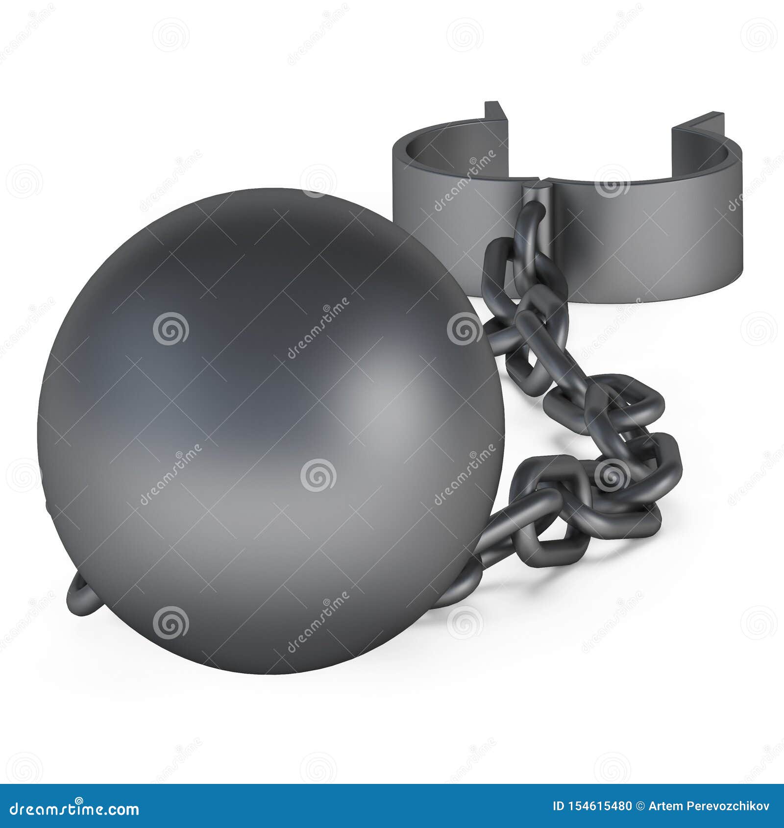 Shackles Isolated on White Background. Stock Illustration