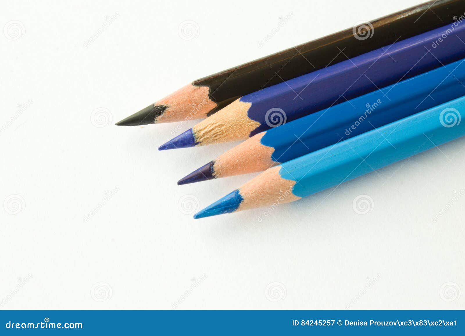 Shades of blue crayons stock image. Image of lead, precise 84245257