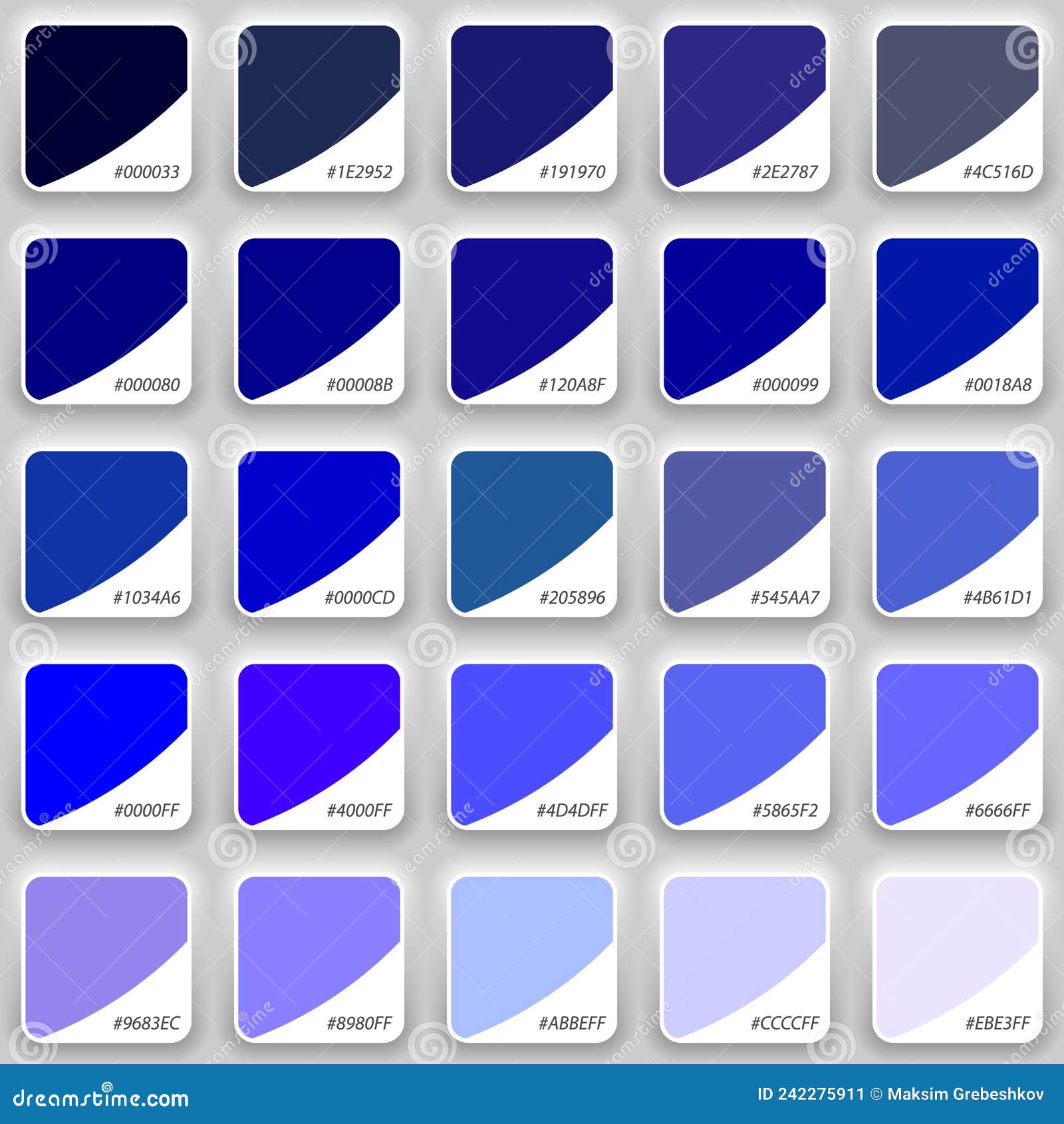Shades of blue swatch color palette. Neomorphism Style template for your  design 21806673 Vector Art at Vecteezy