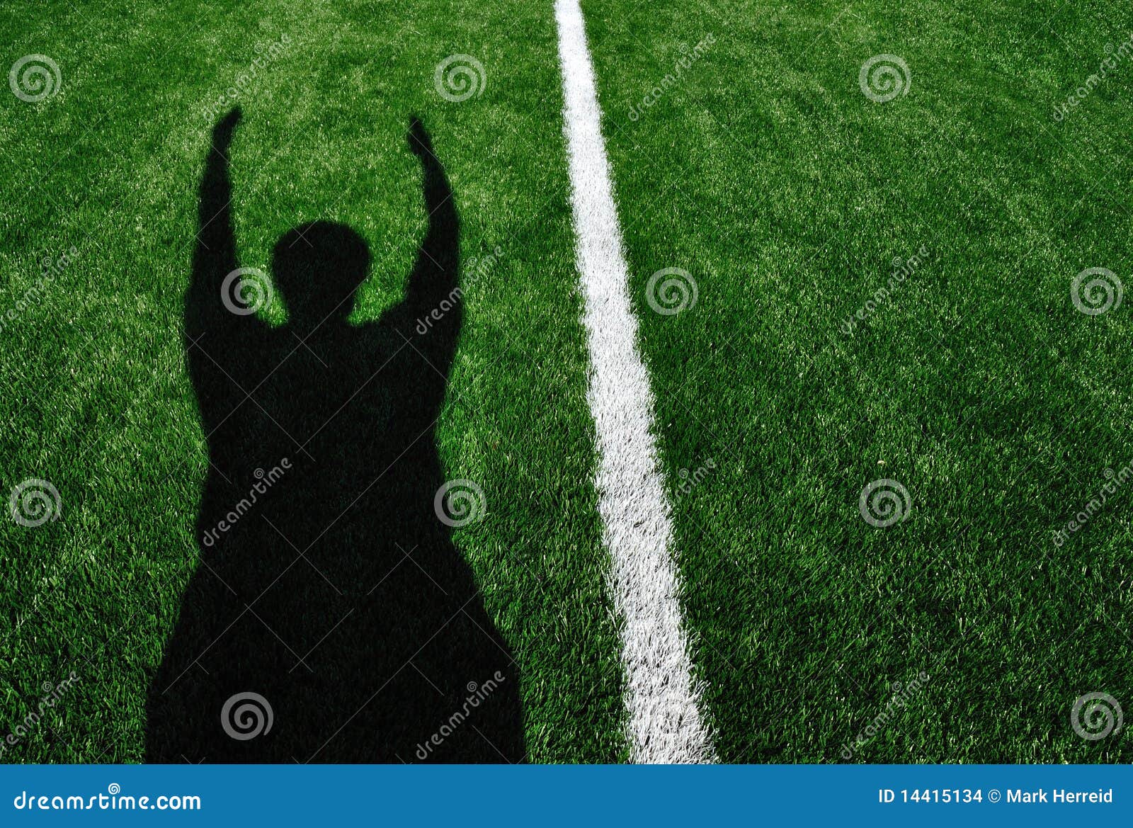shadow of american football referee touchdown