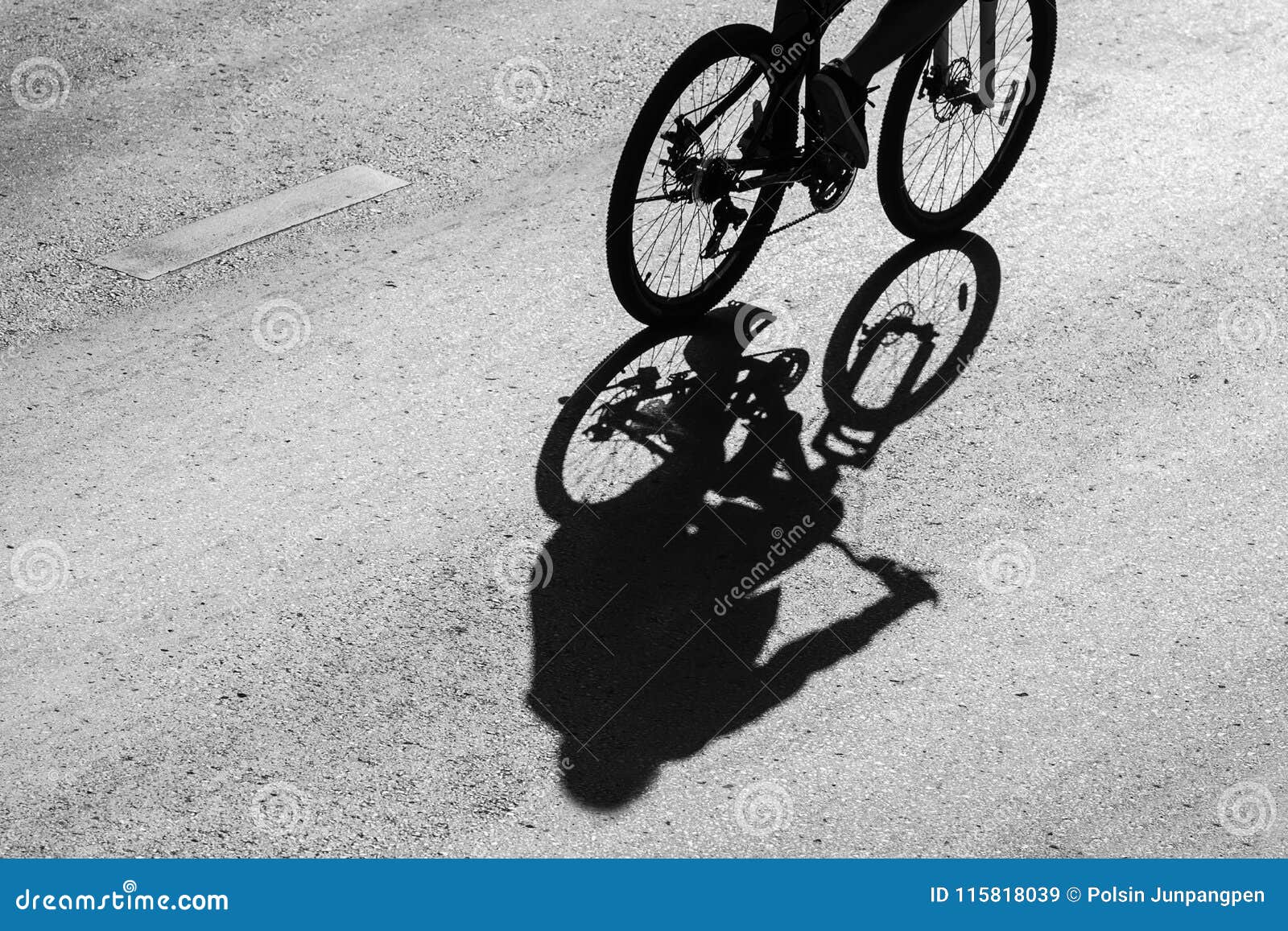 Shadow of the Bicycle and the Cyclist. Stock Image - Image of race ...