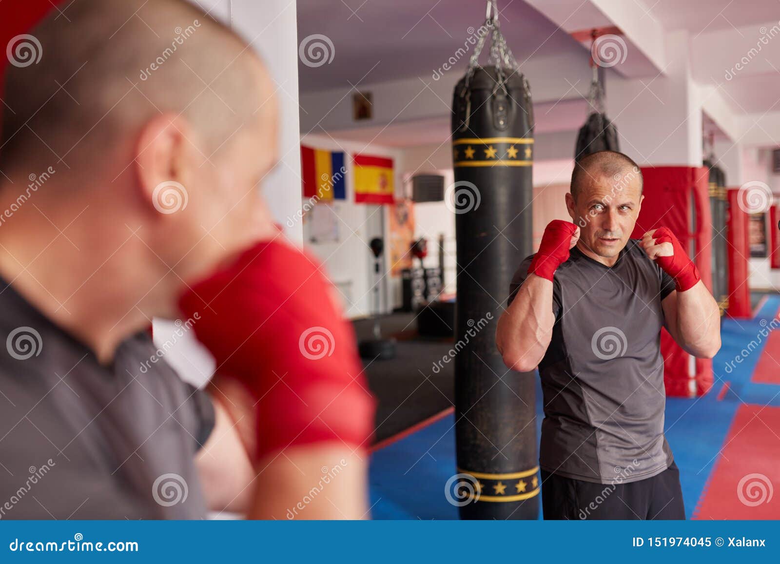 Shadow Boxing in the Mirror Stock Image Image of people, punch 151974045