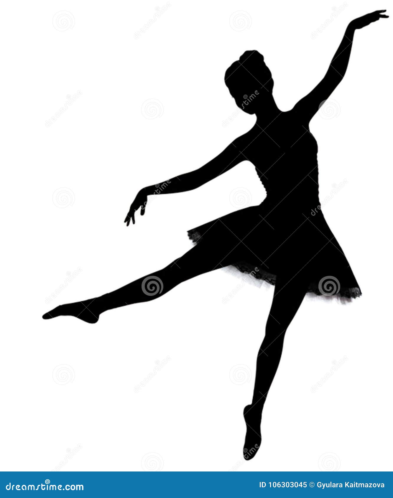 Shadow of a Girl Dancing Ballet. Stock Illustration - Illustration ...