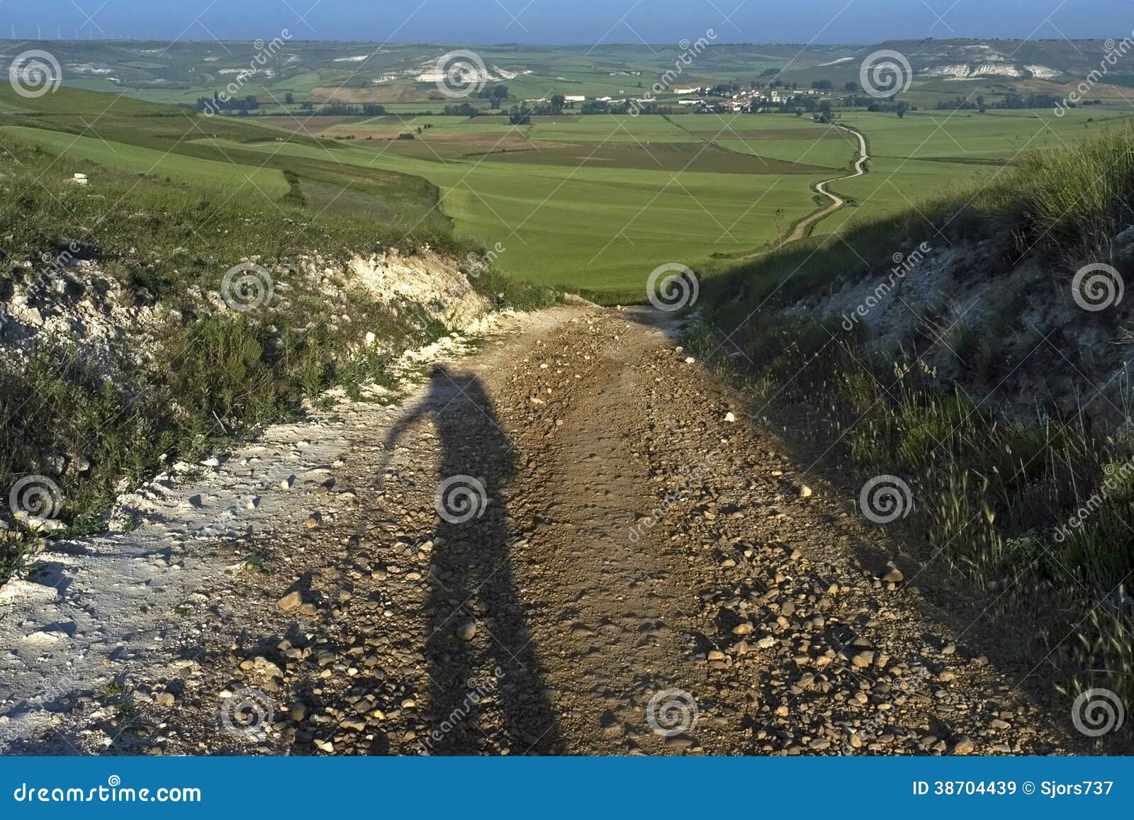 shadow pilgrim, rural landscape, camino frances
