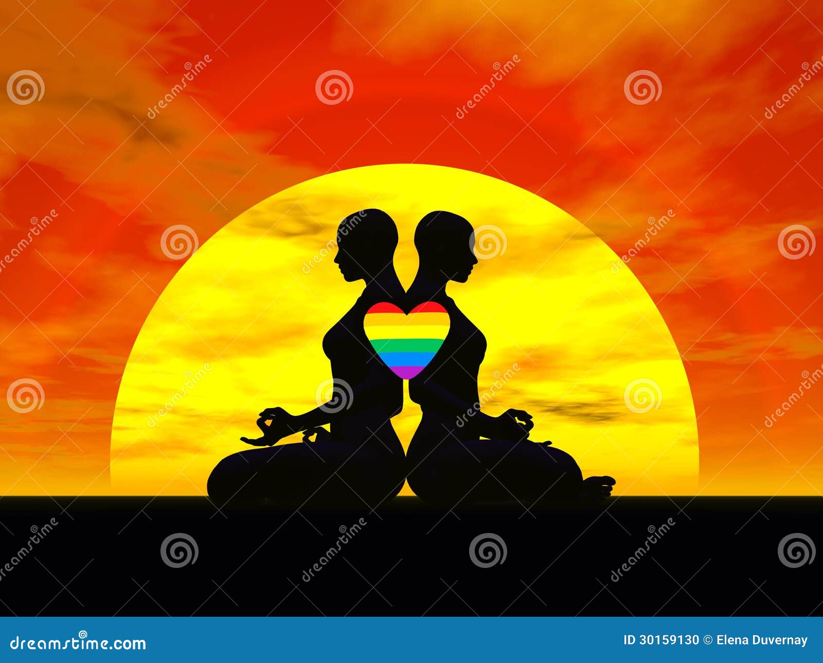 Lesbian Yoga Love 3d Render Stock Illustration Illustration Of