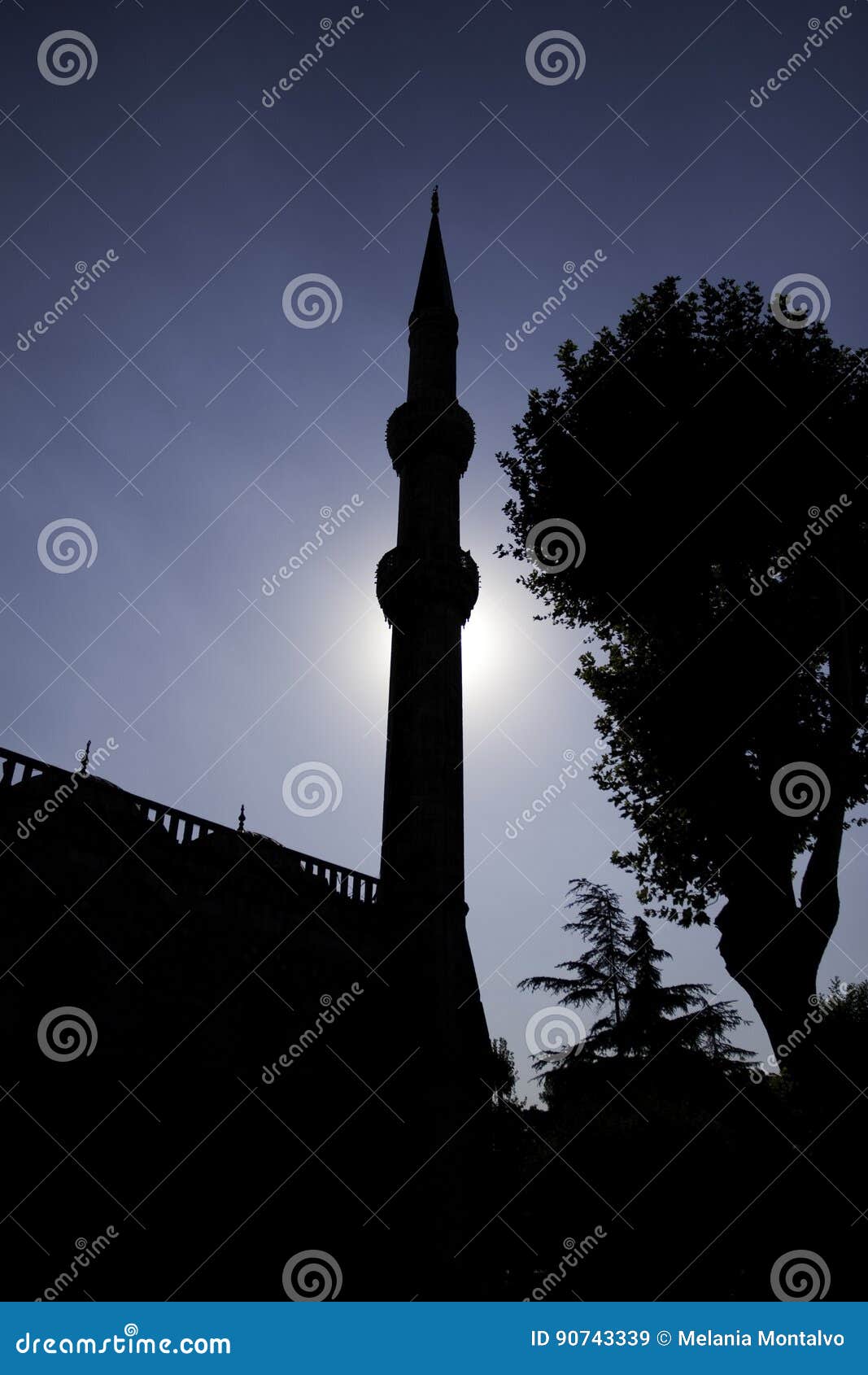 shadows of a minaret in istanbul