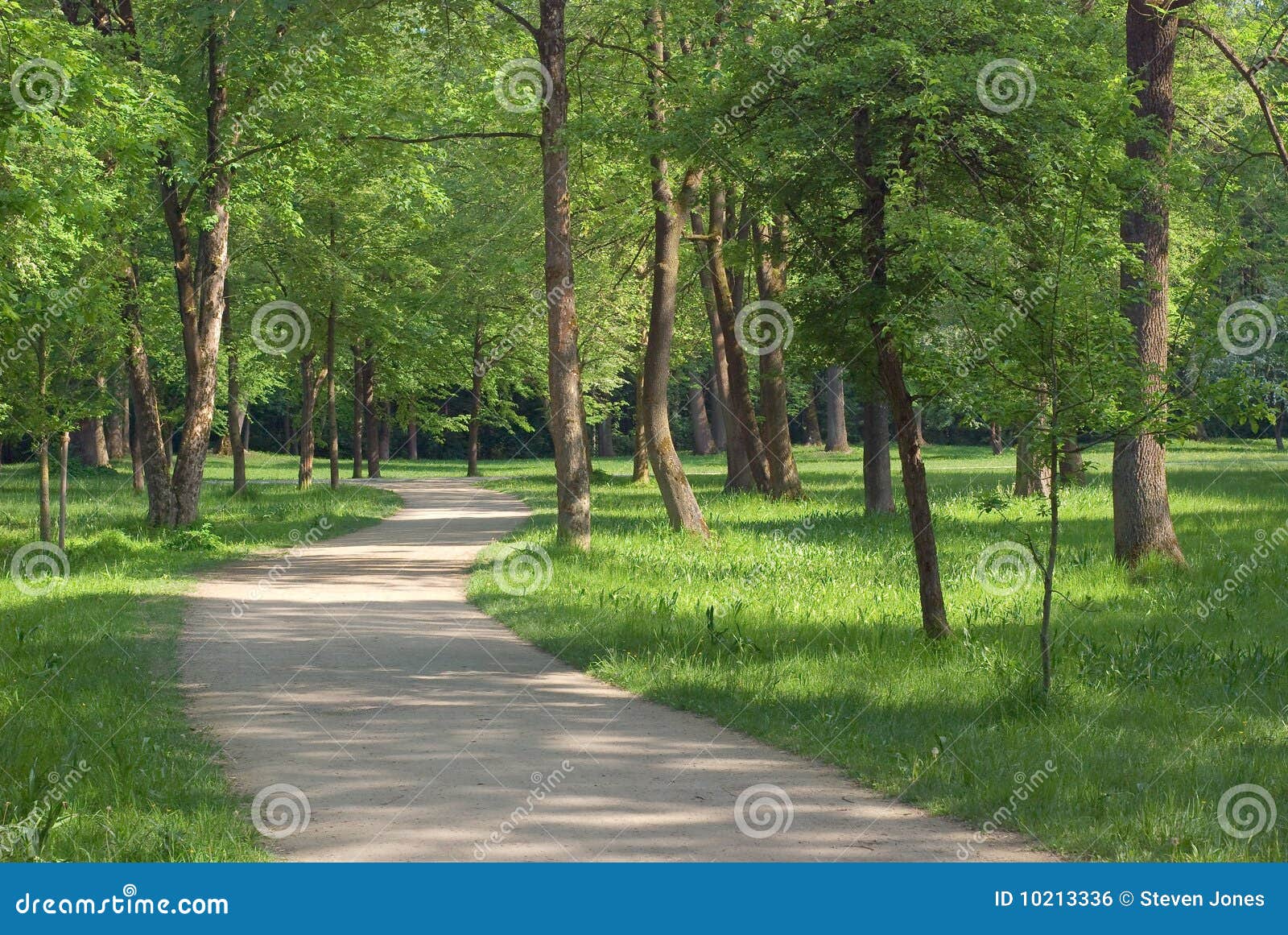 Shady Unpaved Country Road Before Tileroofed Farmhouse In Sunny Stock