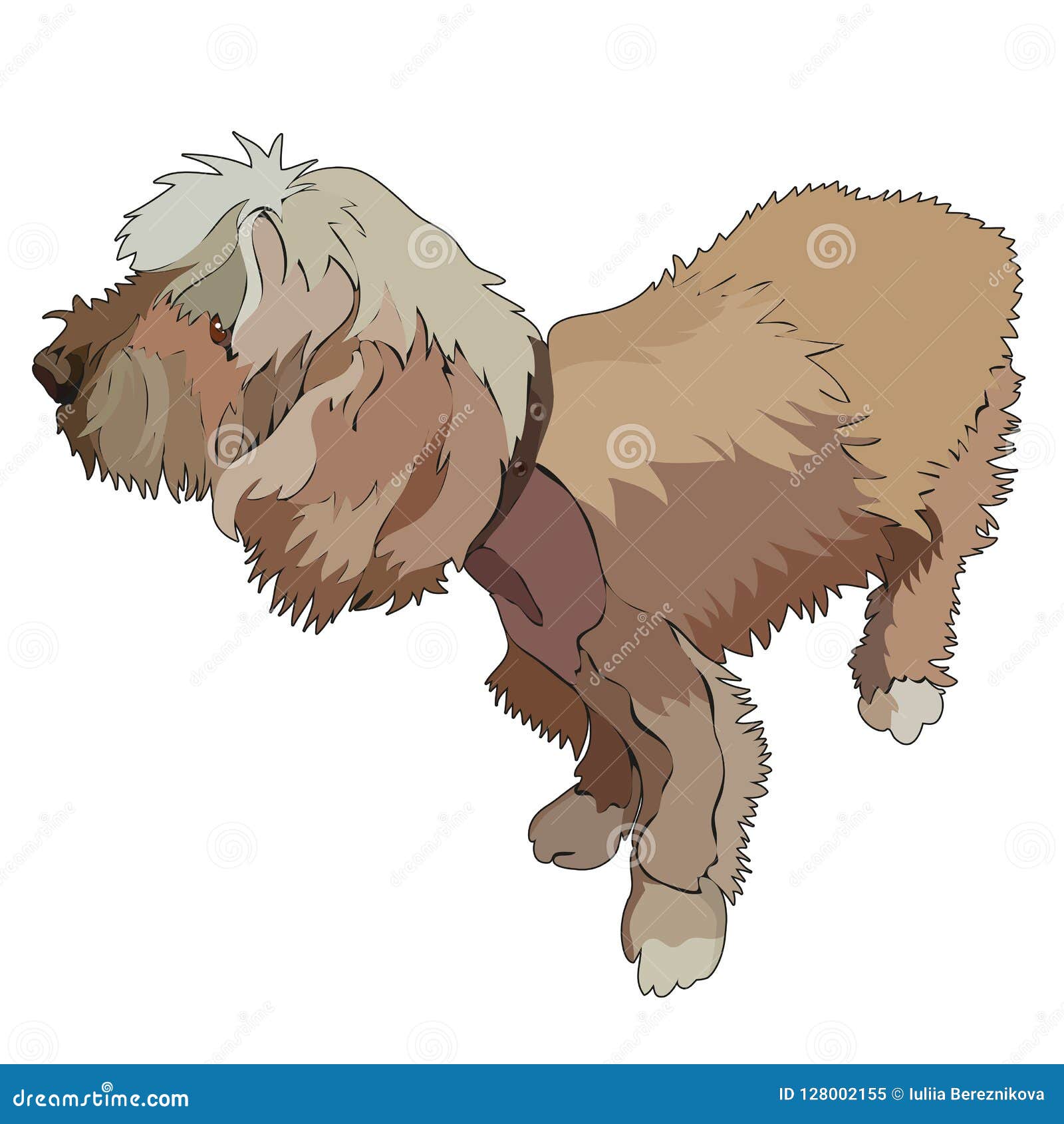 Shaggy Cute Dog. Vector Illustration Stock Vector Illustration of