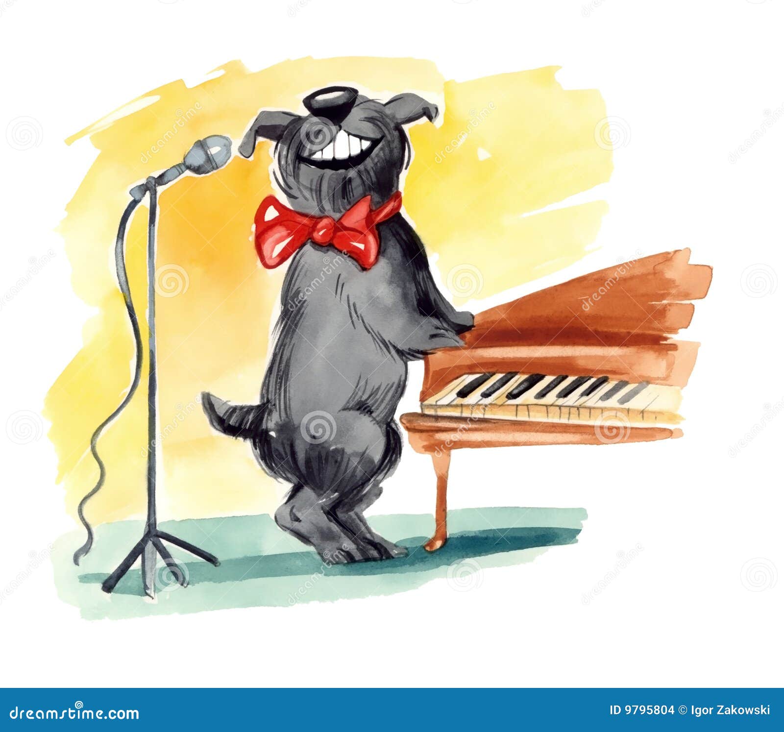 Shaggy singender Hund stock abbildung. Illustration von stufe 9795804