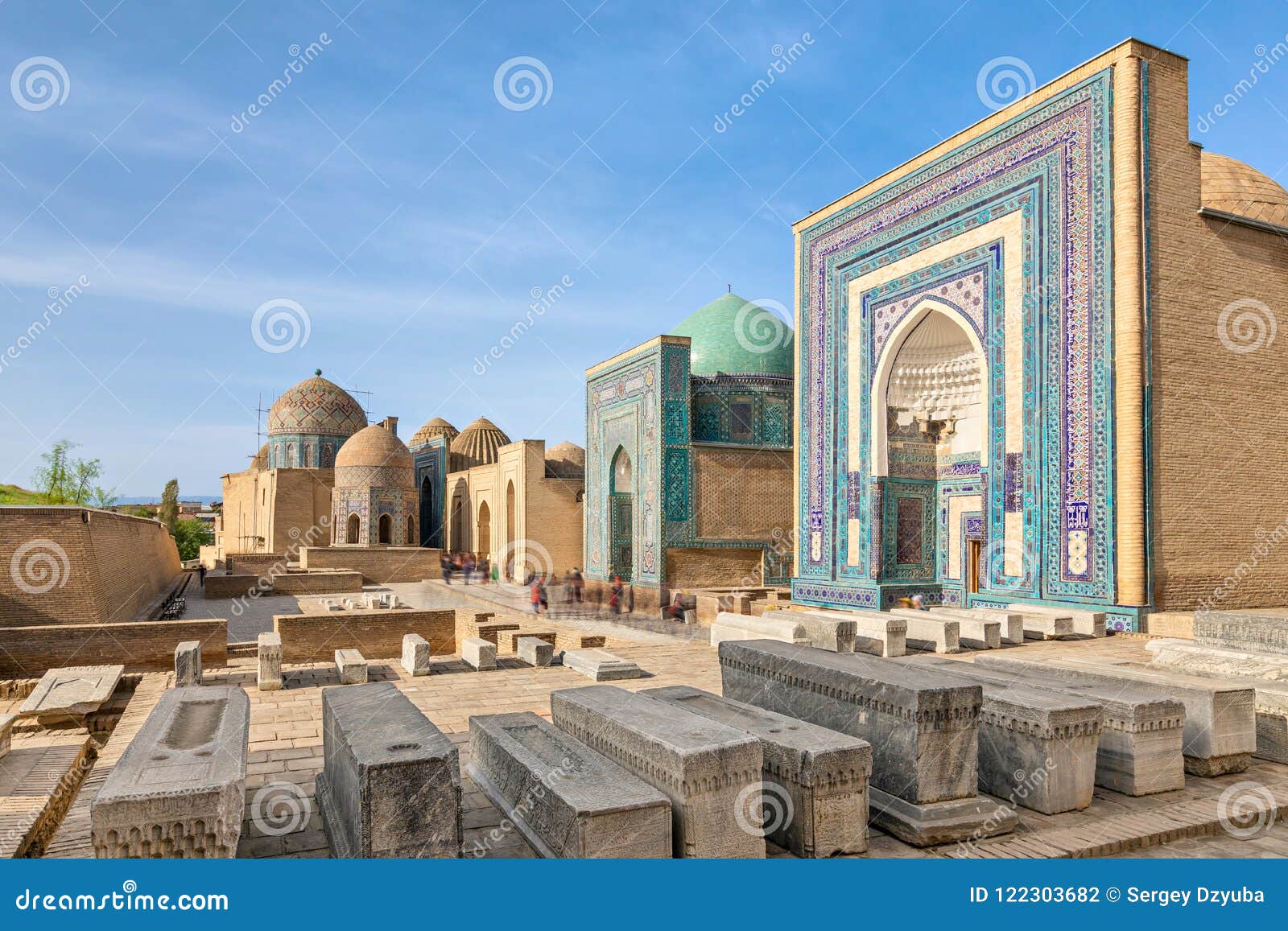 shah-i-zinda necropolis in samarkand, uzbekistan