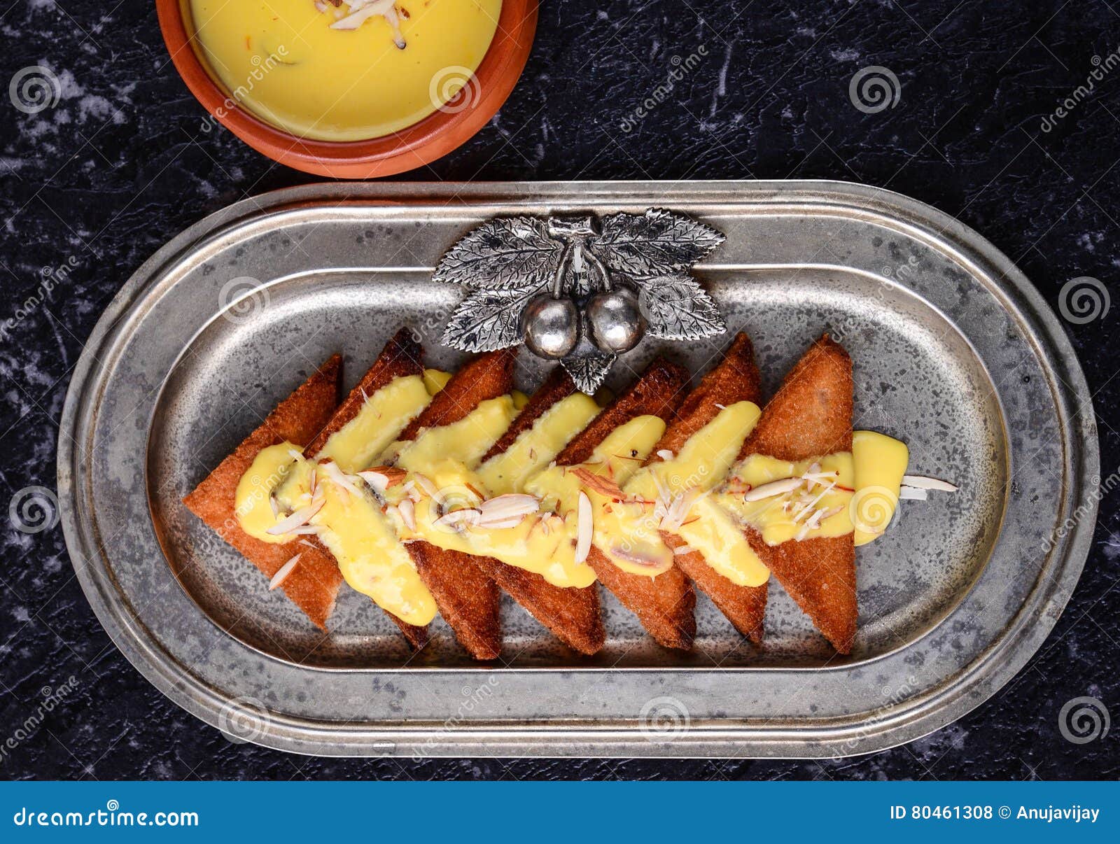 Shahi Tukda/Indian Bread Pudding Stock Photo Image of almonds, kesar