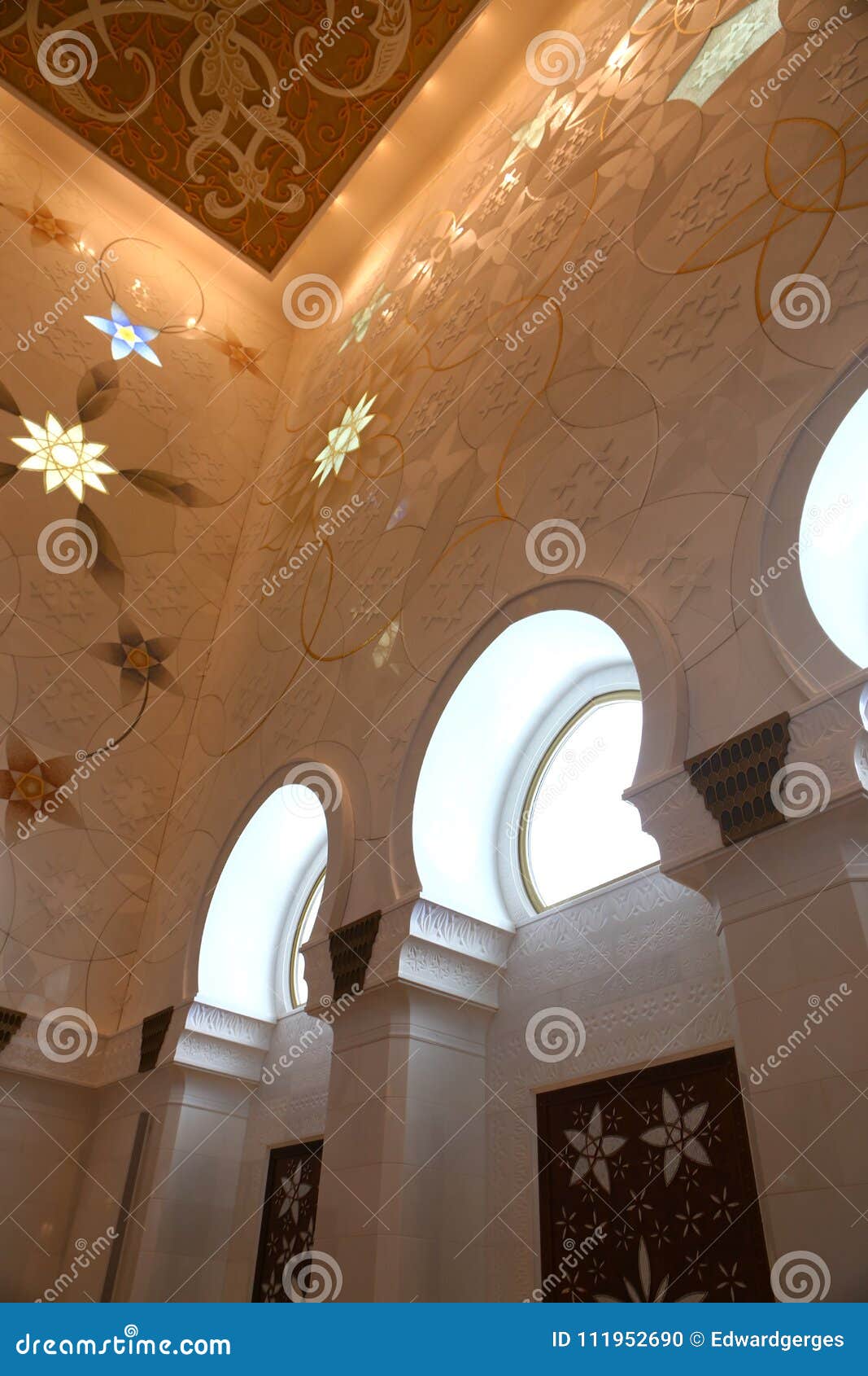 Art Of Shaiekh Zayed Mosque Abu  Dhabi Stock Photo 