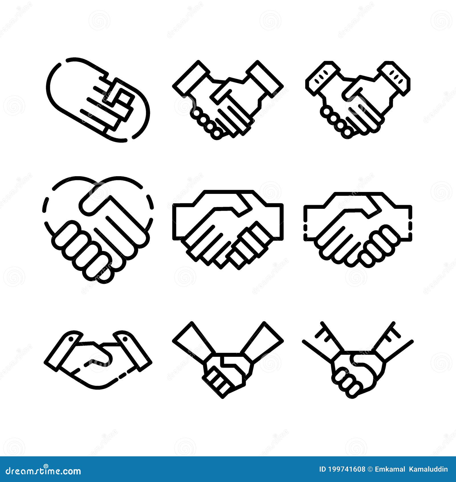 Shake Hands Icon or Logo Isolated Sign Symbol Illustration Stock ...