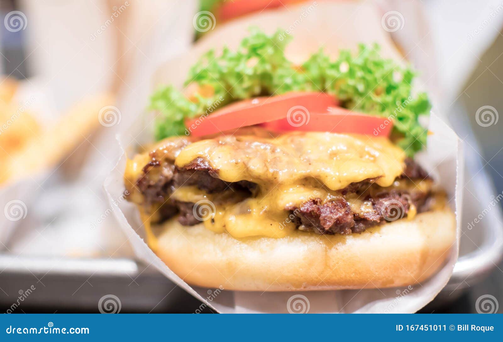 Shake Shack Burger Yummy Beef Burger with Melting Cheese and Vegetables