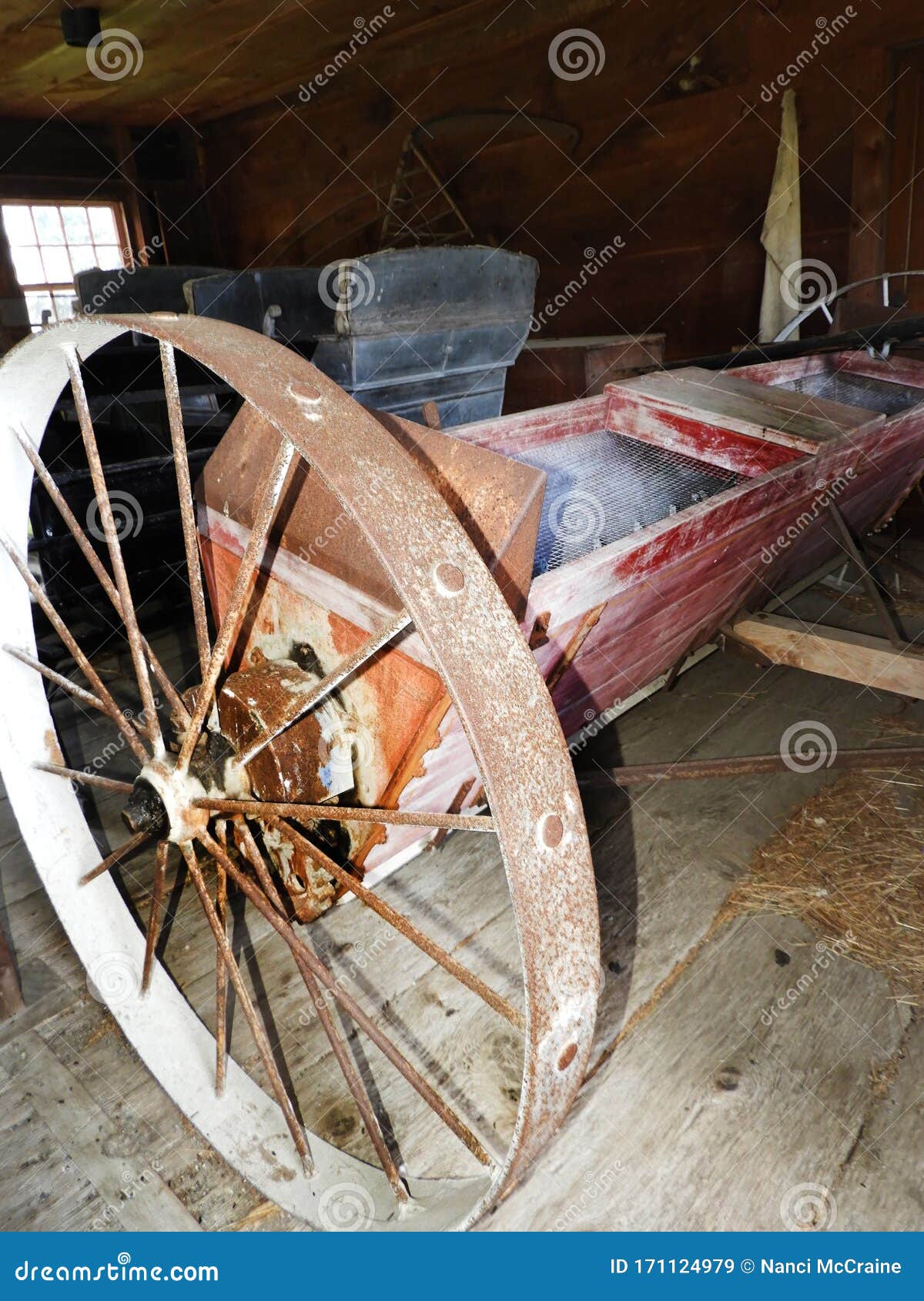 Shaker Village Antique Farming Corn Machine Stock Image Image of