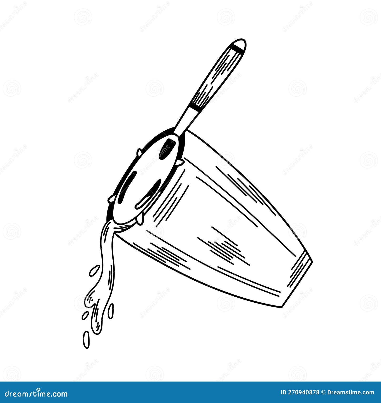 Shaker with a Hawthorne Strainer. Illustration of Straining a Drink