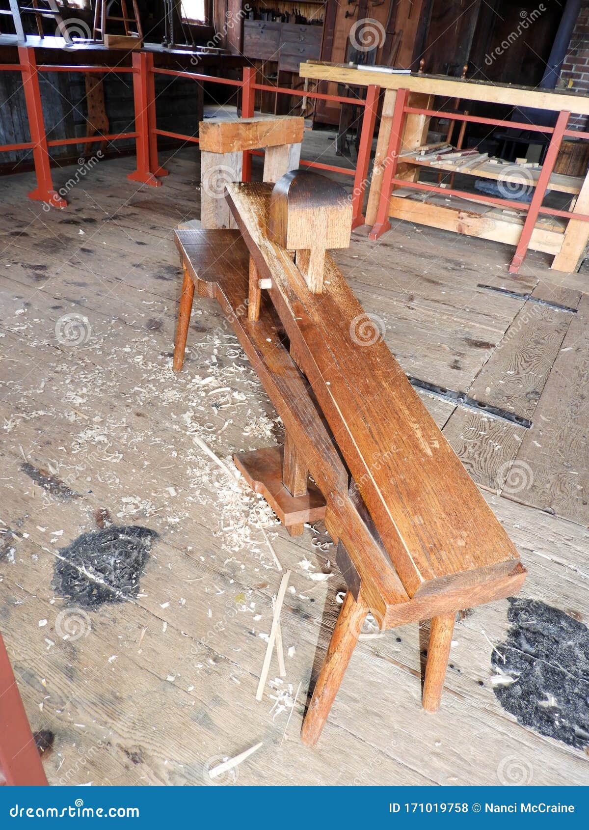 Hancock Shaker Village Tannery Carpenter Bench Stock Photo Image of