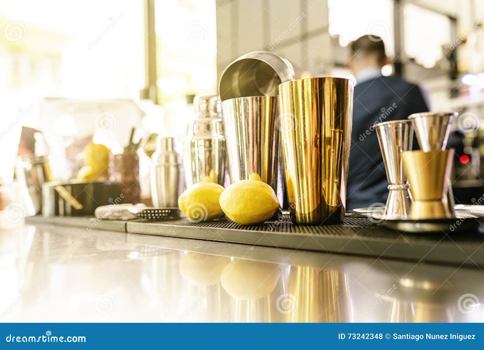Shakers in a pub. stock photo. Image of bartender, mixologist 73242348