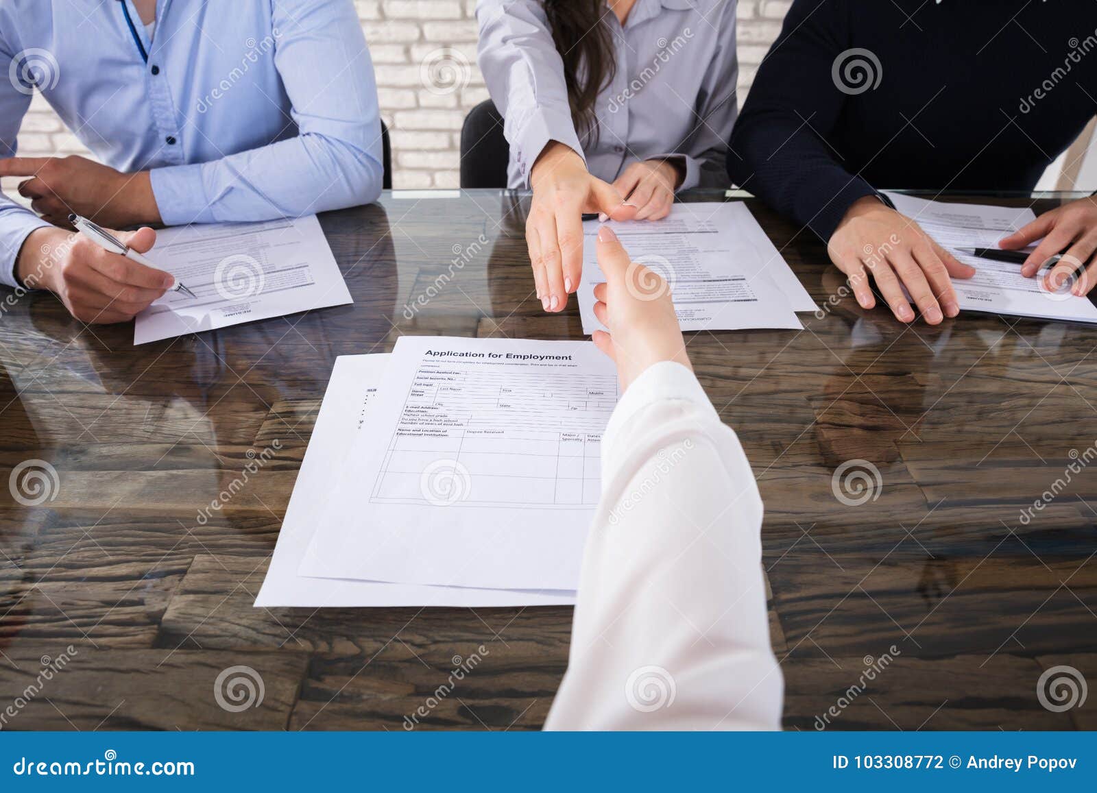 shaking hand with corporate recruitment officers