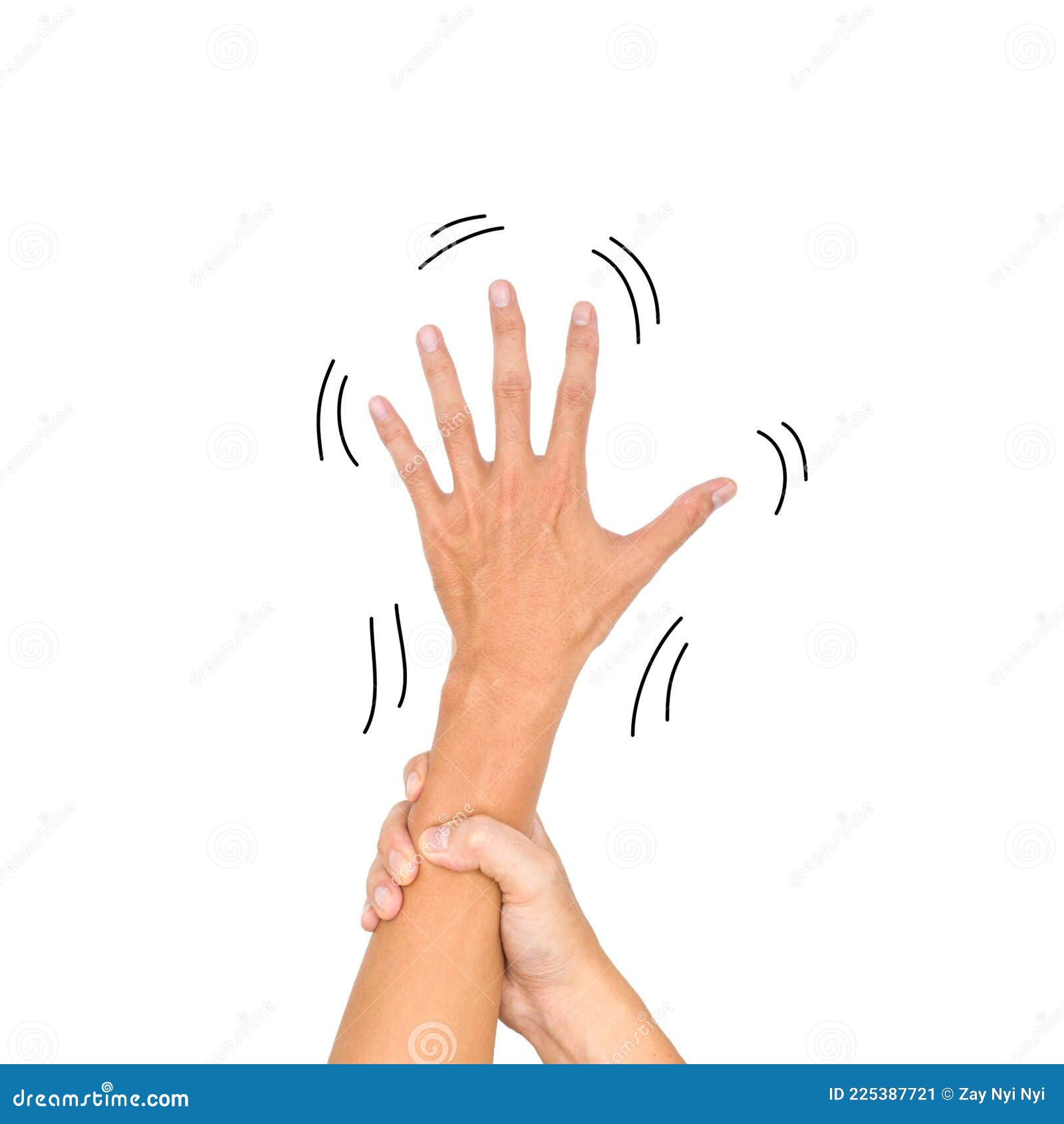 Shaking Hands or Essential Tremor in Asian Young Man Stock Image