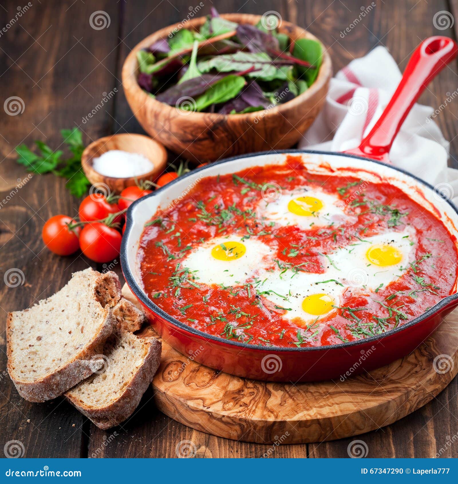 Shakshuka with Tomatoes and Eggs in a Cast Iron Pan Stock Photo Image of iron, fried 67347290