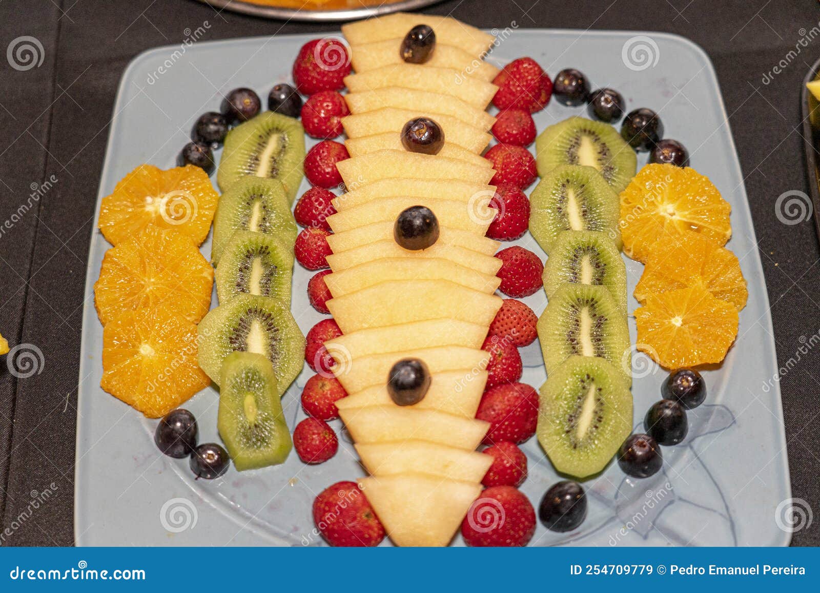 Shale Stone Board with Various Fruits for a Feast Stock Image Image