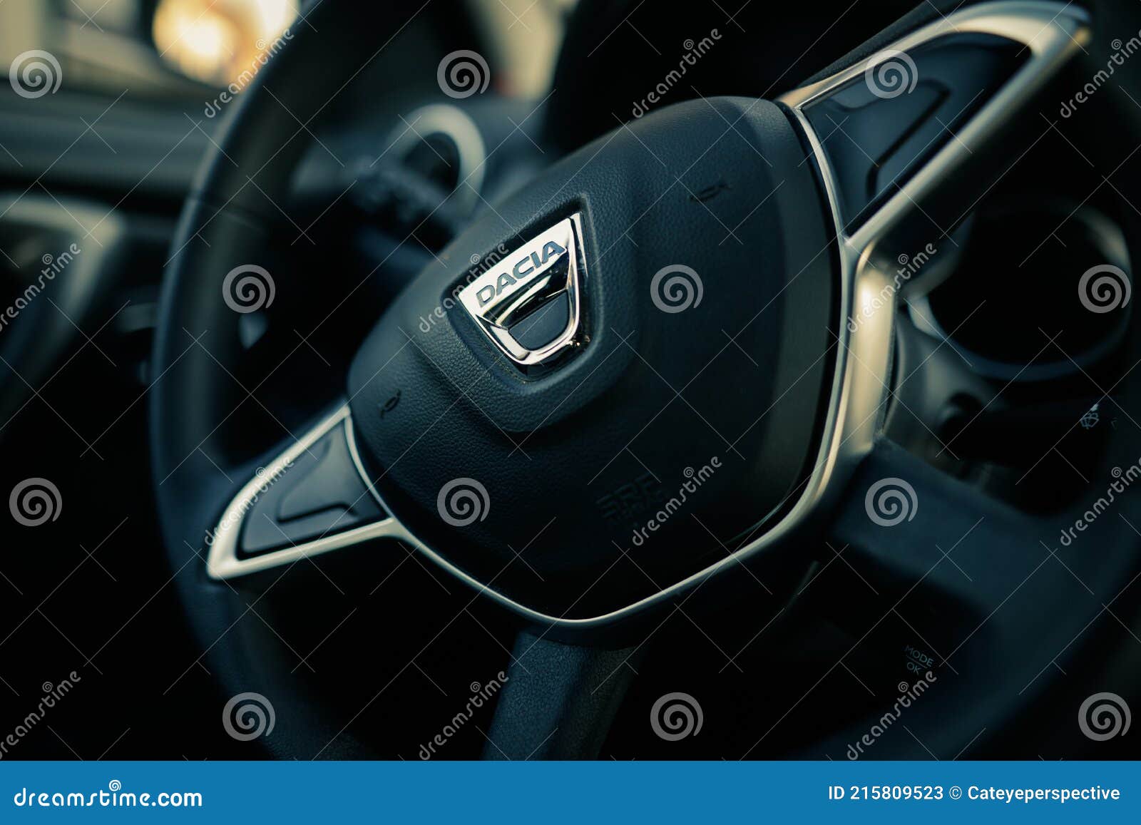 Shallow Depth of Field Selective Focus Image with the Dacia Logo on a