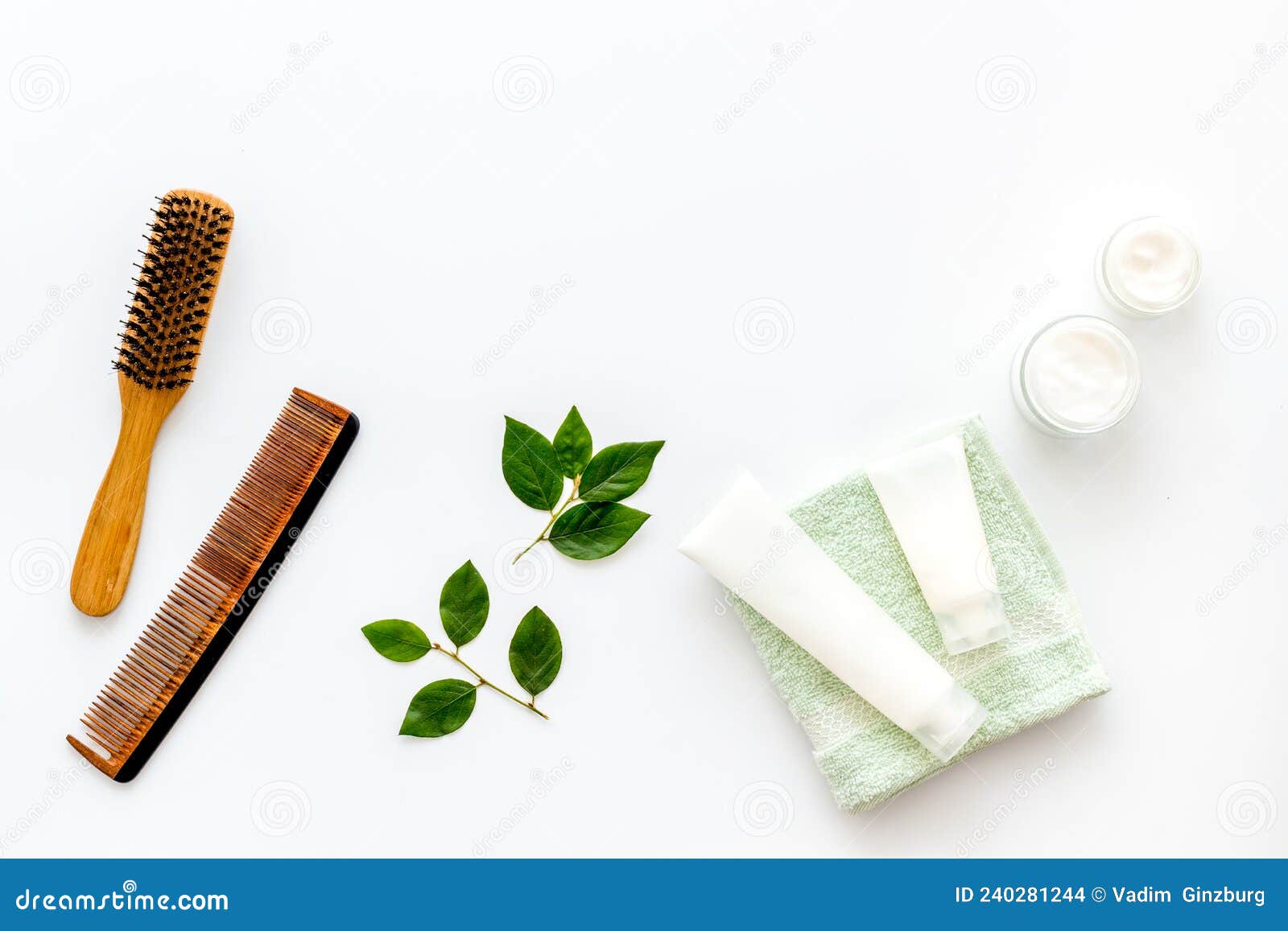 Shampoo and Conditioner with Hair Brush and Comb Stock Photo Image of